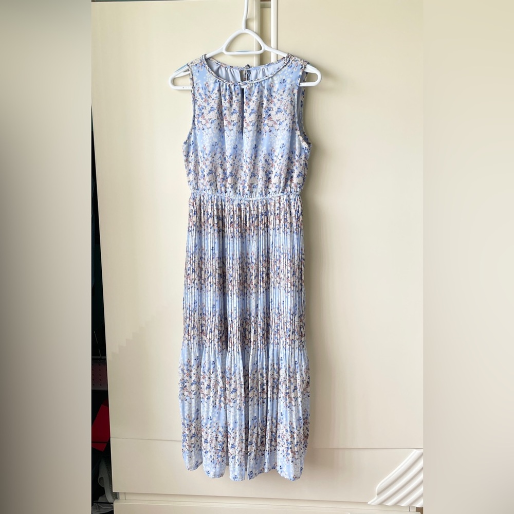 Blue Floral Halter Top Maxi Dress (Maison Jules)